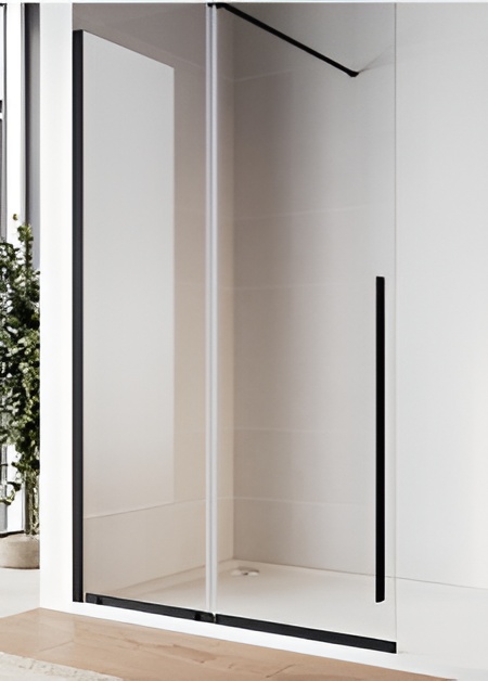 SALLY TUŠ STIJENA KLIZNA 120X200 6MM PROZIRNO STAKLO, SELF CLEANING, MAT CRNO